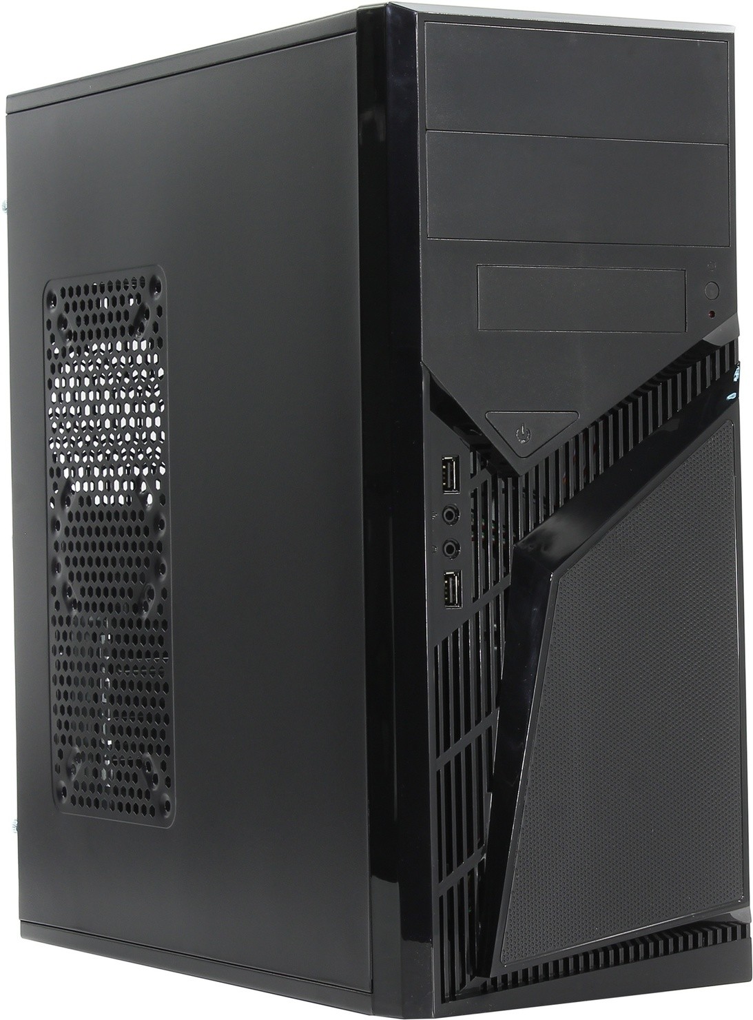 Корпус PowerCool S1007BK, ATX, Midi-Tower, черный, 450 Вт