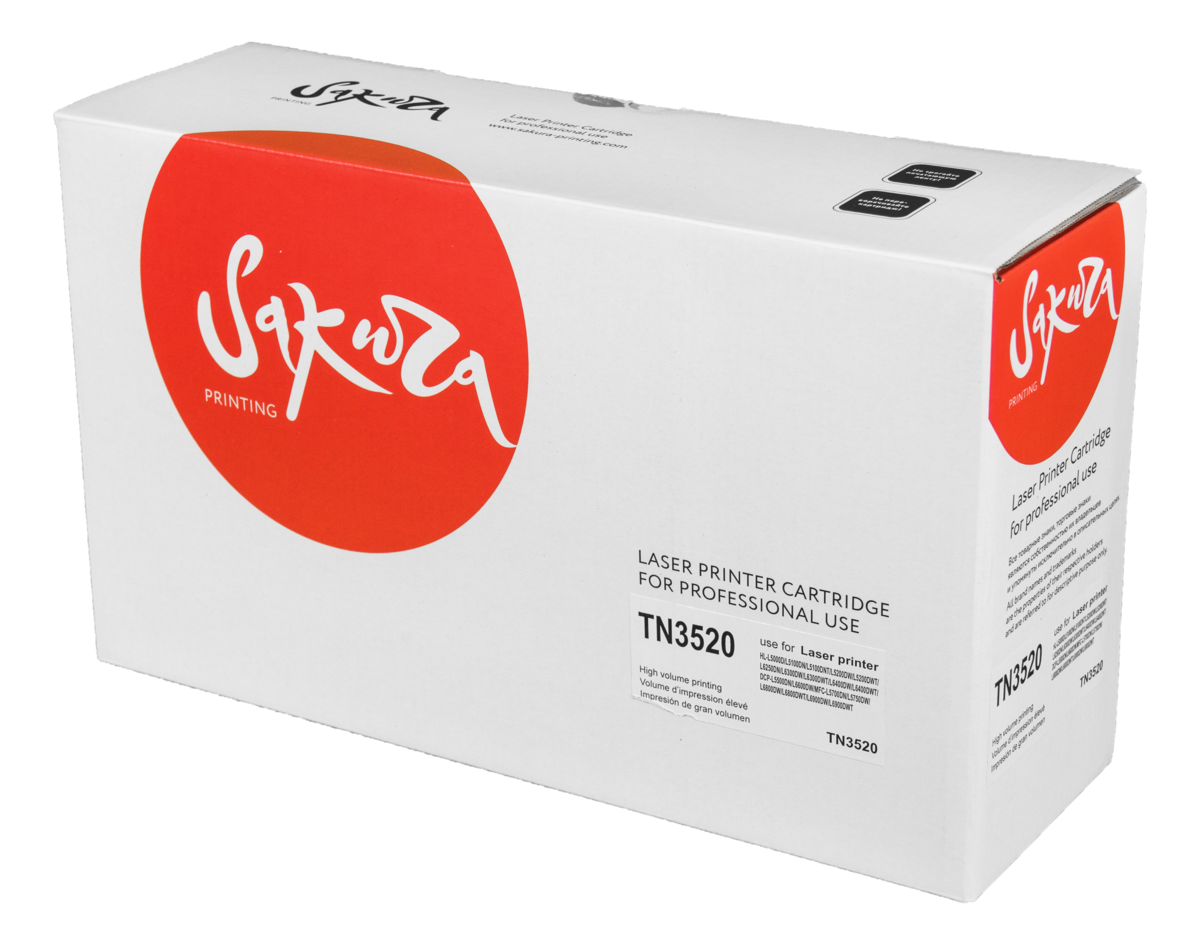 

Картридж лазерный Sakura SATN3520 (TN-3520), черный, 20000 страниц, совместимый для Brother HL-L6400DW, HL-L6400DWT, MFC-L6900DW, MFC-L6900DWT