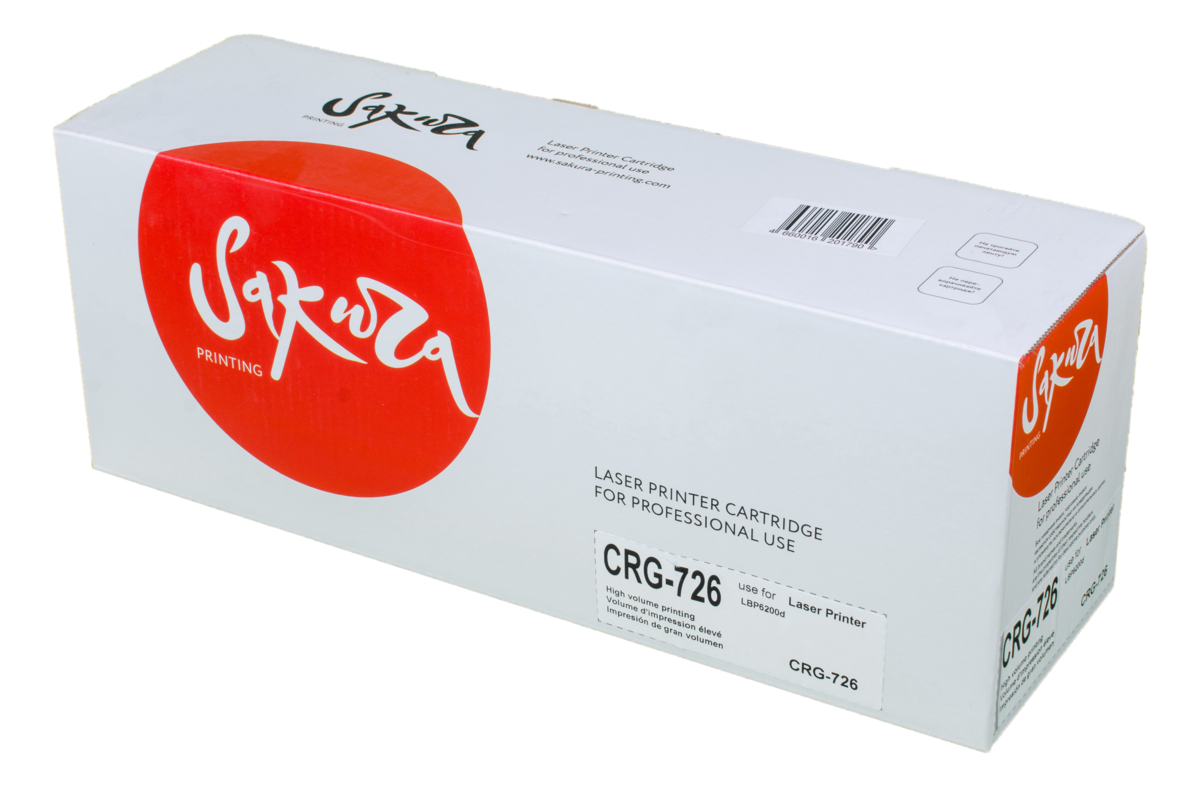 

Картридж лазерный Sakura SACRG726 (CRG726), черный, 2100 страниц, совместимый для Canon LBP6200d