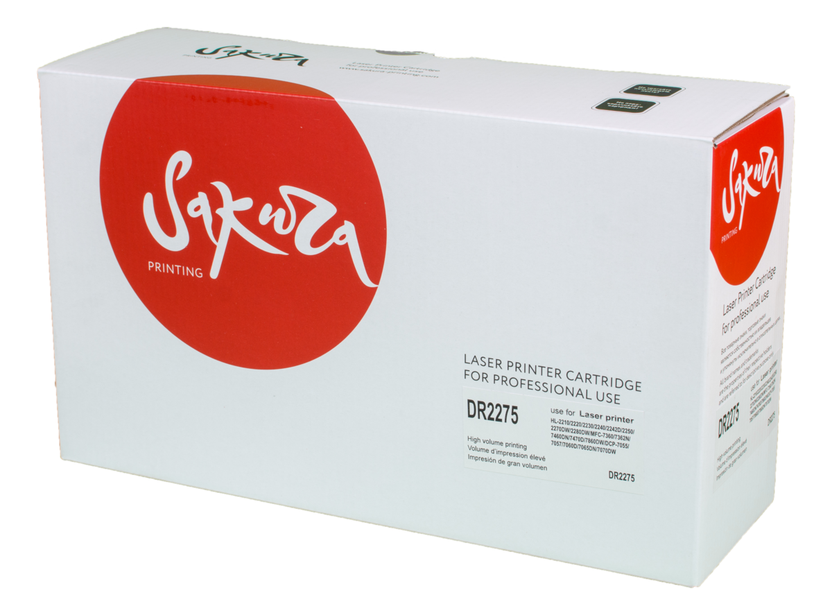 

Драм-картридж SAKURA DR2275 для Brother HL 2132/2240/2250, DCP 7057/7060 (12000стр) (SADR2275), SADR2275