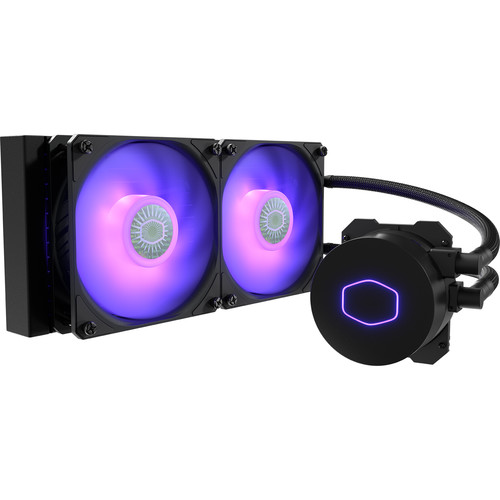

Жидкостное охлаждение Cooler Master MasterLiquid ML240L V2 RGB для Socket 115x/2066/2011/2011-3/1200/AM4/AM3/AM3+/FM1/AM2+/FM2/FM2+, 200 Вт, 2x120мм, RGB LED (MLW-D24M-A18PC-R2), MasterLiquid ML240L V2 RGB