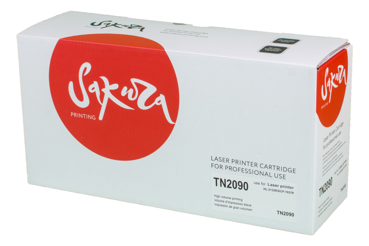 

Картридж лазерный Sakura SATN2090 (TN2090), черный, 1000 страниц, совместимый для Brother HL-2130/2132/2135, DCP-7055