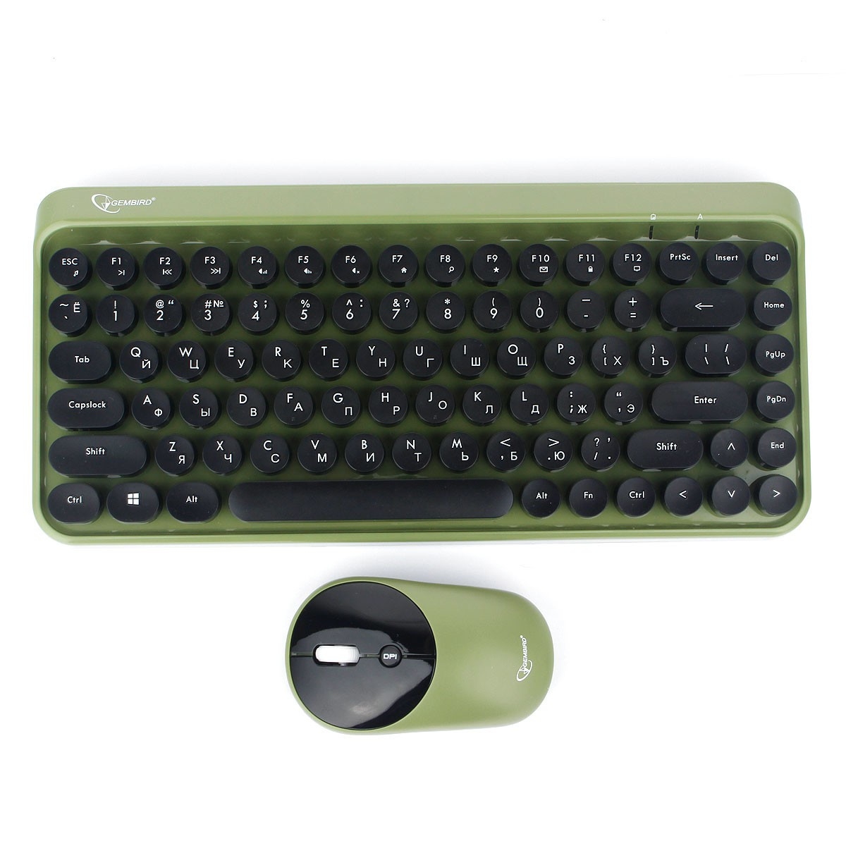 

Клавиатура + мышь Gembird KBS-9001, беспроводная, USB, зеленый, KBS-9001