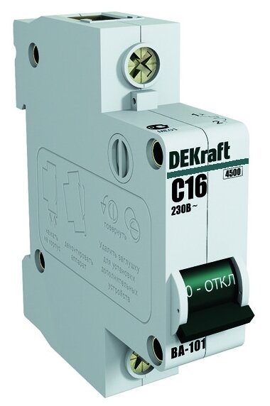 Выключатель автоматический DeKraft ВА-101 однополюсный (1P/1П) 6А B 4.5кА (11004DEK)