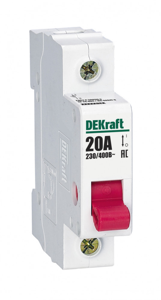 

Выключатель нагрузки 1P 20А, DEKraft ВН-102 (17001DEK)