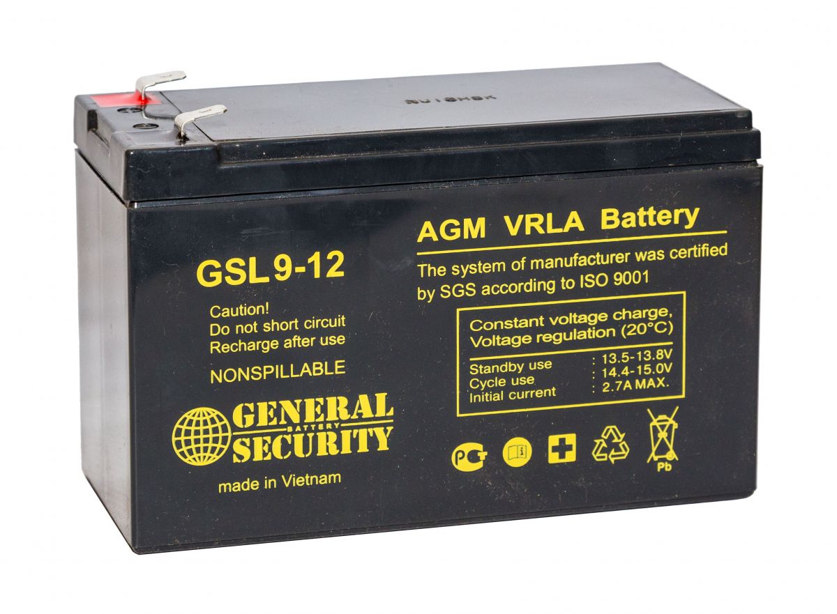 

Аккумуляторная батарея для ИБП General Security GSL9-12, 12V, 9Ah, GSL9-12