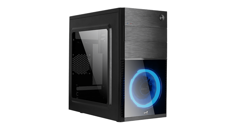 

Корпус AeroCool CS-105 Blue, mATX, Mini-Tower, USB 3.0, черный, без БП (4718009152540), CS-105 Blue