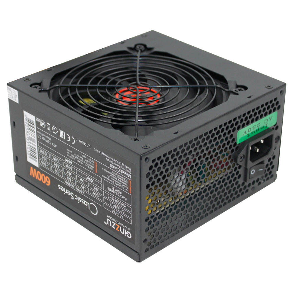 

Блок питания 600 Вт ATX Ginzzu CB600, 120 мм, Retail (CB600 12CM), CB600 600W