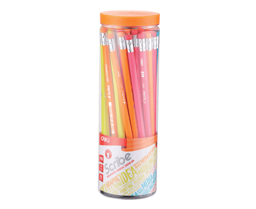 

Карандаш чернографитный HB, шестигранная форма, с ластиком, ассорти, Deli (EU50806-1)