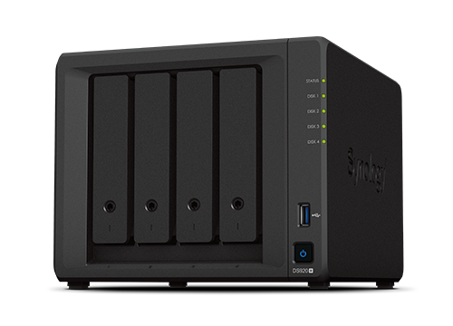 

Сетевой накопитель (NAS) Synology DS920+, слоты 4x2.5"/3.5" SATA3, RAID 0/1/5/6/10/JBOD/SHR, 2xM.2-PCI-E, 2x1 Гбит/с, 2xUSB 3.0, Intel Celeron J4125/4x2MHz, DDR4 4Gb, (DS920+), DS920+