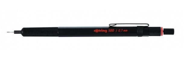 

Карандаш механический 0.7мм HB, с ластиком, пластик/латунь, черный, Rotring 500 (1904727), 0