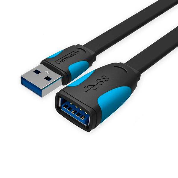

Кабель-удлинитель USB(Am)-USB(Af), плоский, 1 м, черный, Vention (VAS-A13-B100)