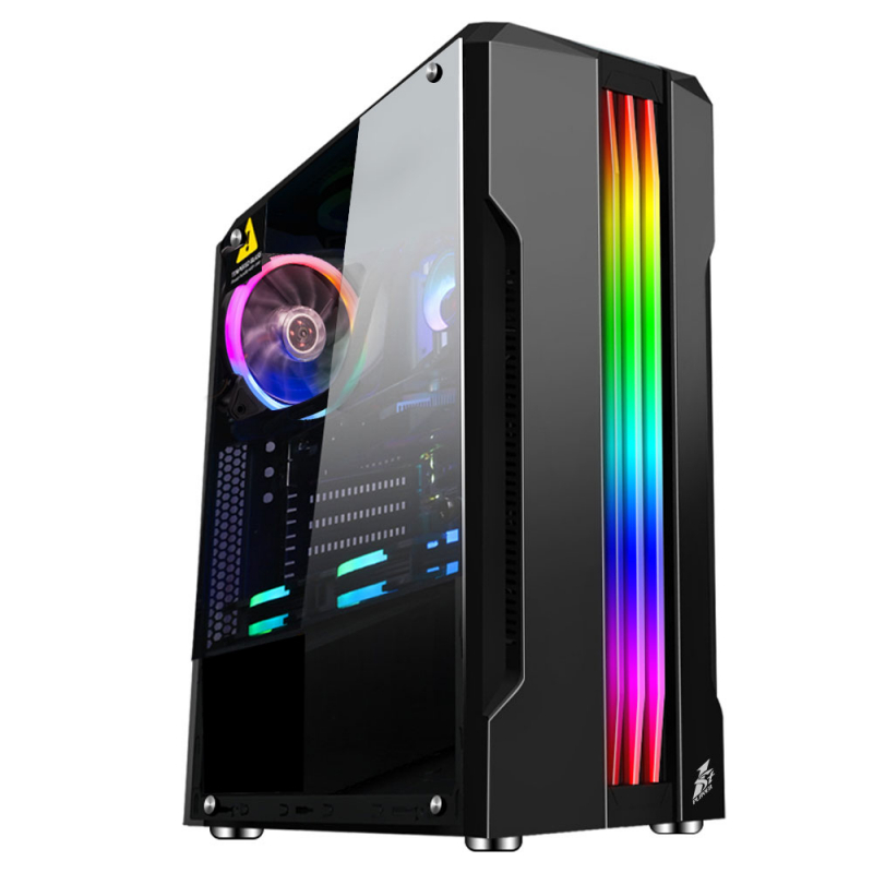 

Корпус 1STPLAYER RAINBOW R3-A, ATX, Midi-Tower, черный, без БП (R3-A-1R1), RAINBOW R3-A