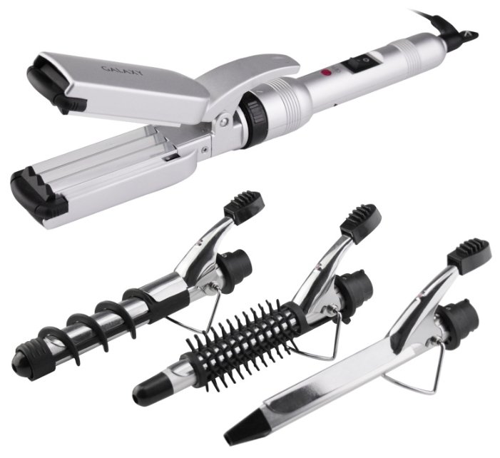 

Щипцы Galaxy KIT GL4701, 155°C, 30Вт, серебристый (GL4701), GL4701