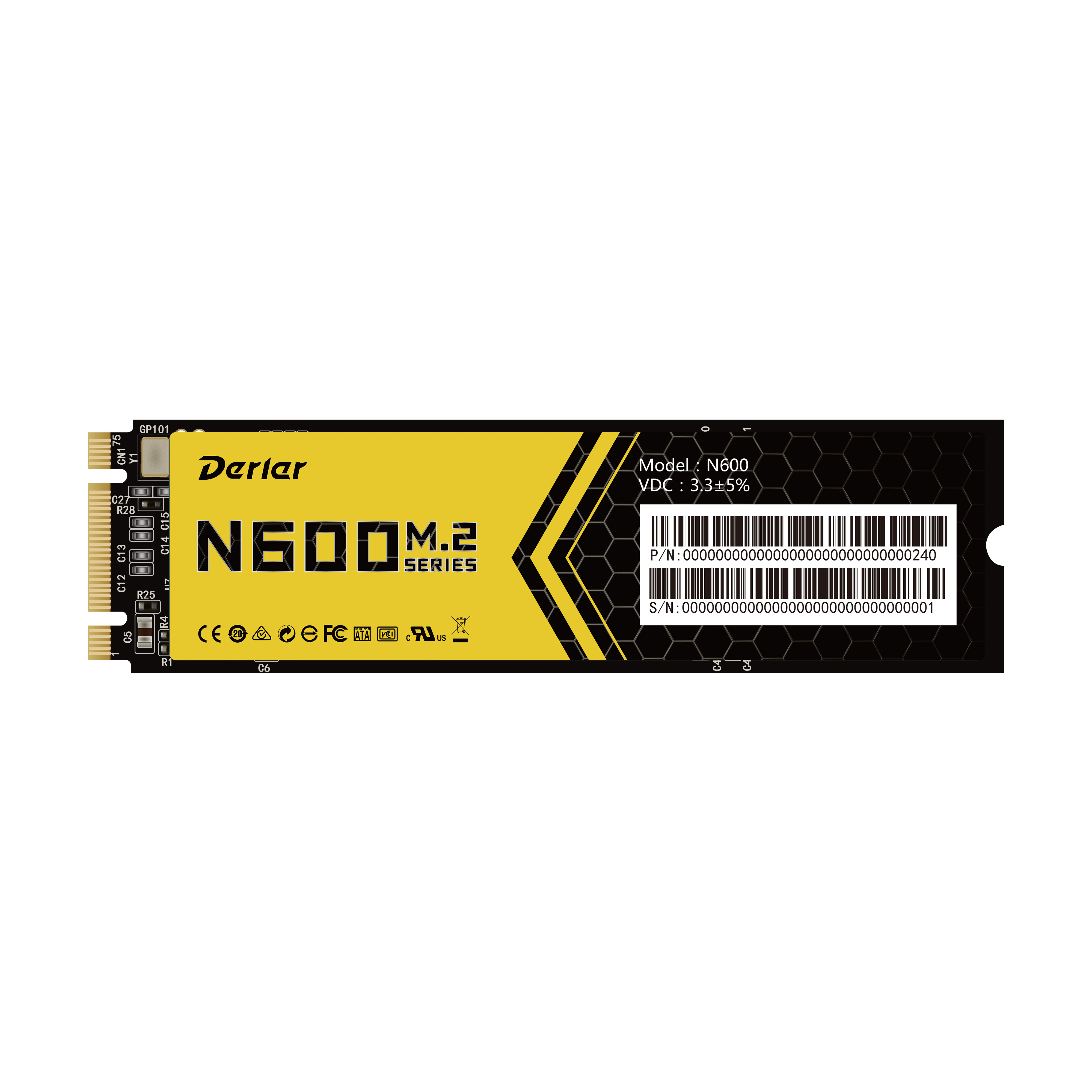 Твердотельный накопитель (SSD) Derlar 128Gb N600, 2280, M.2 (N600-128GB) - фото 1