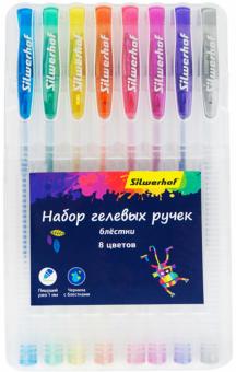 

Набор гелевых ручек Silwerhof 026161-08, 8шт., пластик, колпачок, пакет (1024497), 026161-08