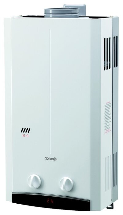 

Водонагреватель газовый проточный 10л/мин 20 кВт, Gorenje GWH 10 NNBW (435135), GWH 10 NNBW