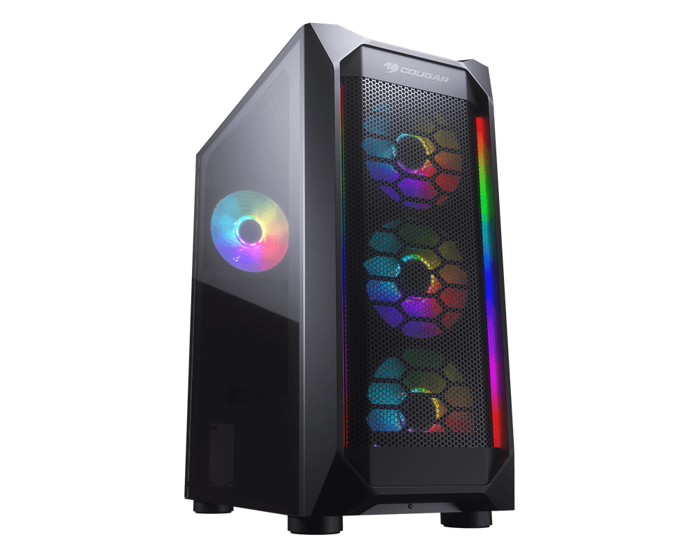 

Корпус COUGAR MX410 Mesh-G RGB, ATX, Midi-Tower, 2xUSB 3.0, RGB подсветка, черный, без БП (PCCCG_MX410_Mesh_G_RGB), MX410 Mesh-G RGB