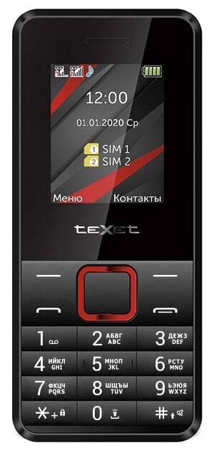 

Мобильный телефон teXet TM-207, 1.77" 160x128 TN, 32Mb, BT, 1xCam, 2-Sim, 2500mAh, micro-USB, черный/красный, TM-207