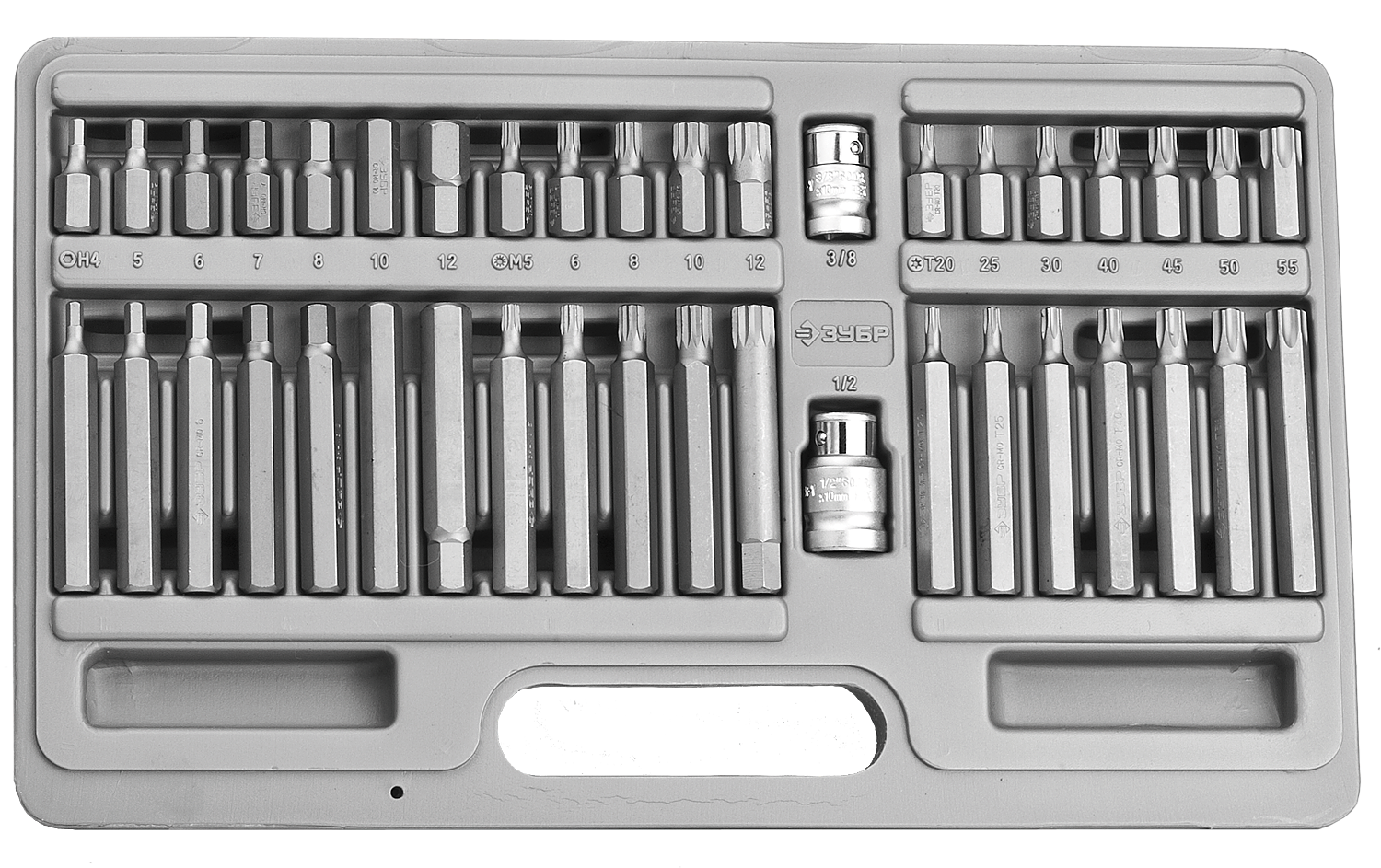 

Набор бит ЗУБР 2653-H40_z01, предметов в наборе: 40 шт., хвостовик 10мм, пластиковый кейс (2653-H40), 2653-H40_z01