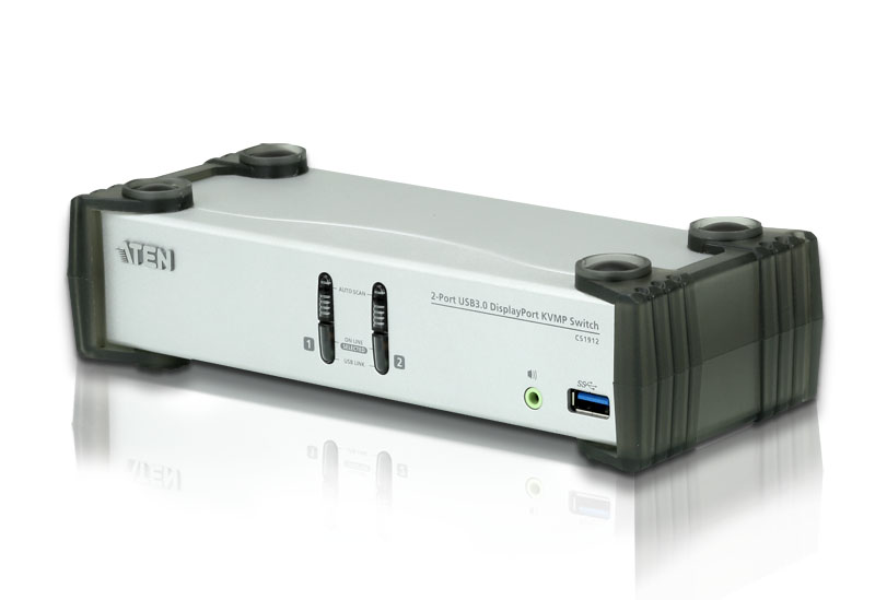 

Коммутатор KVM (КВМ) ATEN CS1912, 2-ПК, DisplayPort до 3840x2160, клавиатура USB, мышь USB (CS1912-AT-G), CS1912