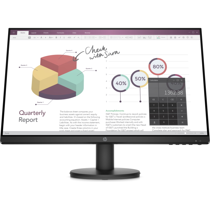 

Монитор 23.8" HP P24v G4 IPS, 1920x1080 (16:9), 250кд/м2, 5мс, VGA, HDMI, черный (9TT78AA), P24v G4