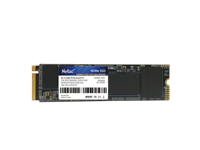 Твердотельный накопитель (SSD) Netac 250Gb N950E Pro, 2280, M.2, NVMe (NT01N950E-250G-E4X) - фото 1
