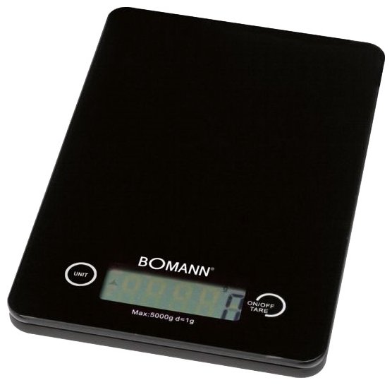 Кухонные весы электронные Bomann KW 1415 CB 5кг, 2AAA, черный (KW 1415 CB)