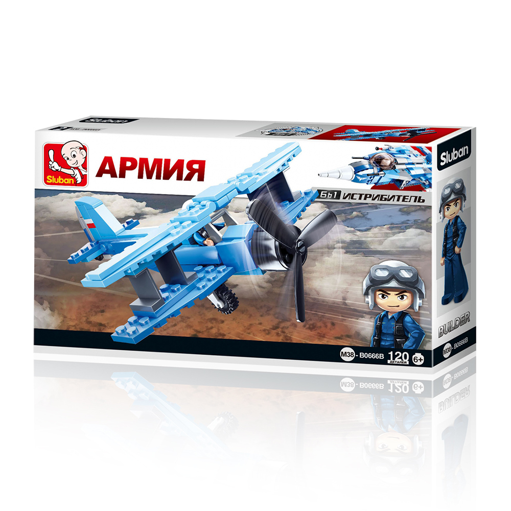 

Конструктор SLUBAN "Армия: Биплан", деталей: 120 (M38-B0666B), "Армия: Биплан"