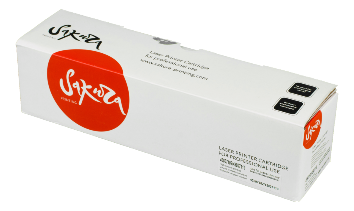 

Картридж лазерный SAKURA SA45807102/45807119 (45807102/45807119), черный, 3000 страниц, совместимый, для OKI B412/432/512/MB472/492/562