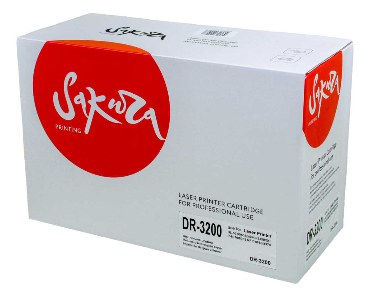 

Драм-картридж SAKURA DR3200 для Brother HL-5370/5380/5340/5350, DCP-8070/8085, MFC-8880/8370 (25000стр) (SADR3200), SADR3200