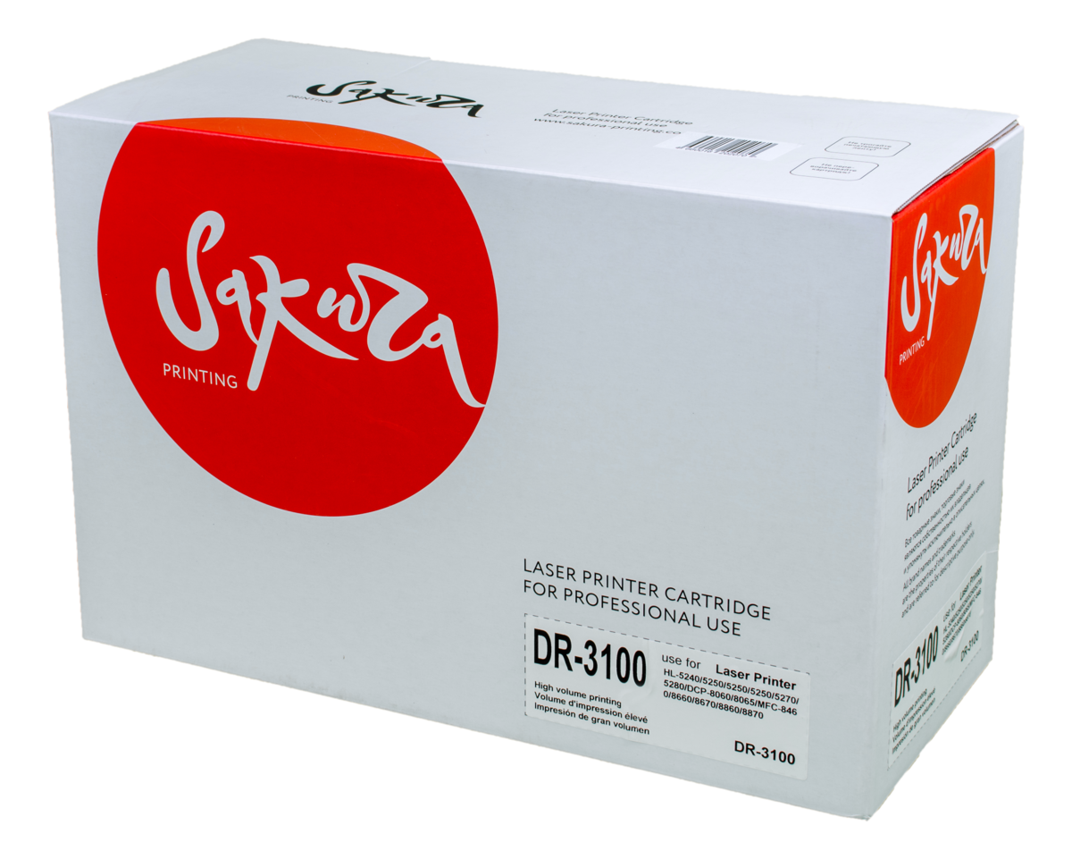 

Драм-картридж SAKURA DR3100 для Brother HL-5240/5250/5250/5250/5270/5280, DCP-8060/8065, MFC-8460/8660/8670/8860/8870 (25000стр) (SADR3100), SADR3100