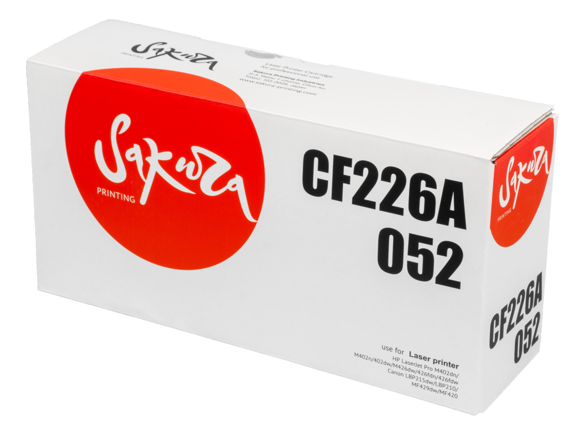 

Картридж лазерный Sakura SACF226A/052 (26A/052/CF226A/2199C002), черный, 3100 страниц, совместимый для LJ Pro M402/M426; LBP212/214/215/MF421/426/428/429