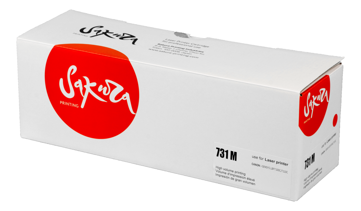 

Картридж лазерный Sakura SA731M (731M/6270B002), пурпурный, 1500 страниц, совместимый для Canon i-sensys LBP7100C/7110C