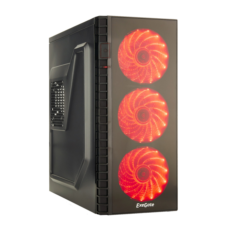 

Корпус ExeGate EVO-7215, ATX, Midi-Tower, USB 3.0, черный/красный, Без БП (EX278416RUS), EVO-7215