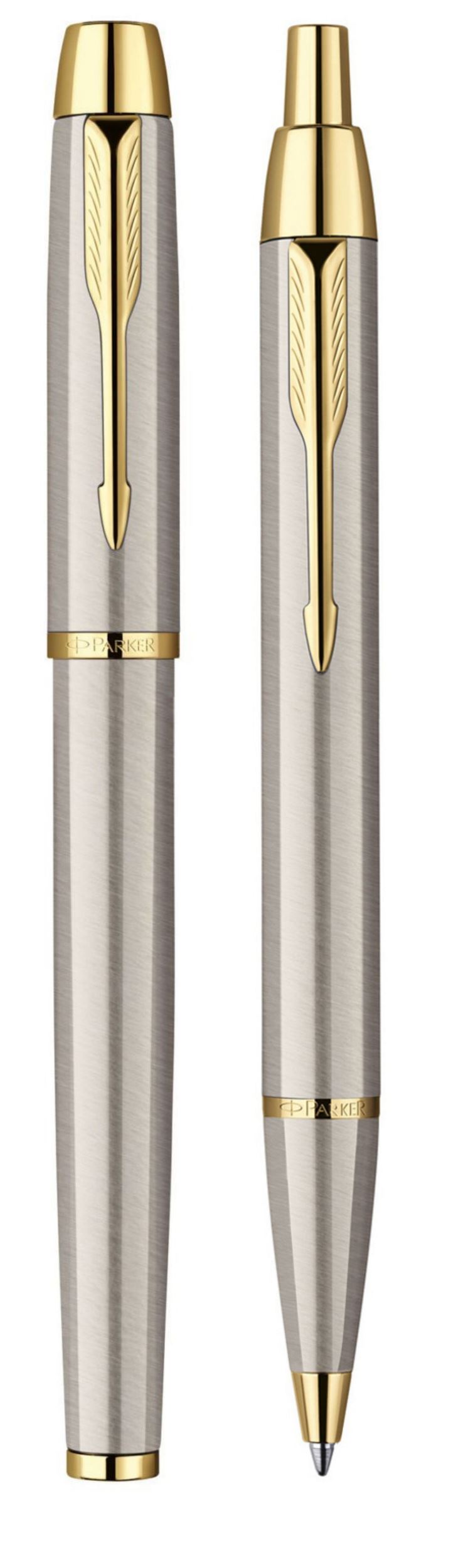 

Набор шариковых ручек автомат Parker Duo Sets 2019 IM brushed metal GT, черный, 2шт., лак, латунь, картонная коробка (2093217), IM brushed metal GT