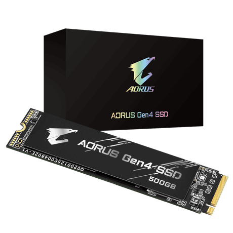 Твердотельный накопитель (SSD) GIGABYTE 500Gb AORUS Gen4, 2280, M.2, NVMe (GP-AG4500G) - фото 1