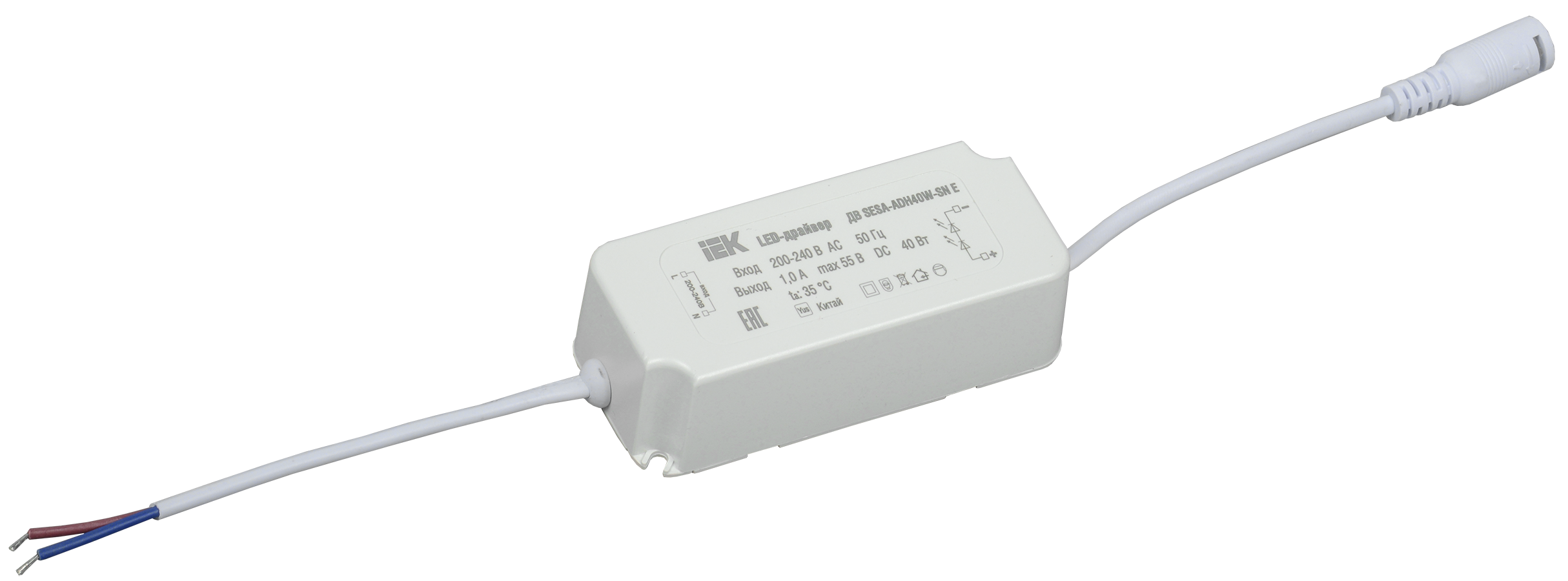 LED-драйвер IEK тип ДВ SESA-ADH40W-SN Е для LED светильников 40Вт (LDVO0-40-0-E-K01)