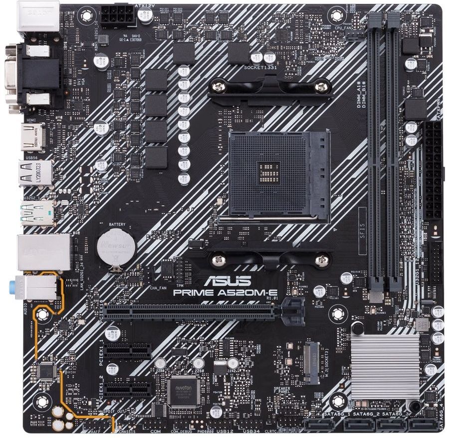 Материнская плата ASUS PRIME A520M-E, SocketAM4, AMD A520, mATX