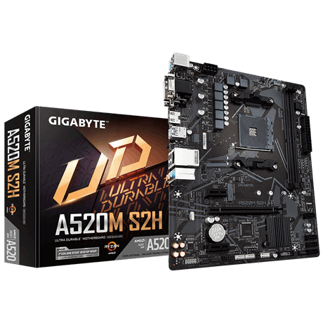 Материнская плата GIGABYTE A520M S2H, SocketAM4, AMD A520, mATX
