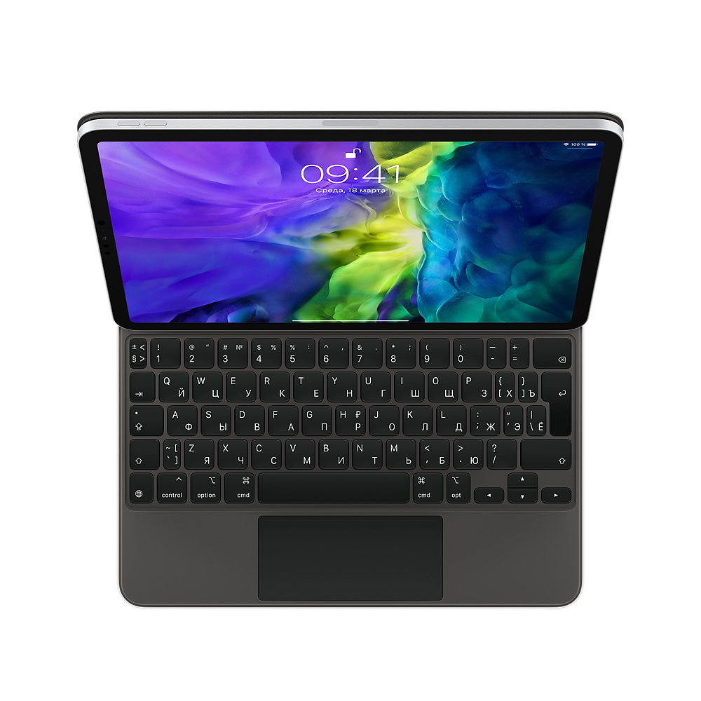 

Чехол-клавиатура Apple Magic Keyboard для планшета Apple iPad Pro 11" (2-го поколения) , пластик, черный (MXQT2RS/A)