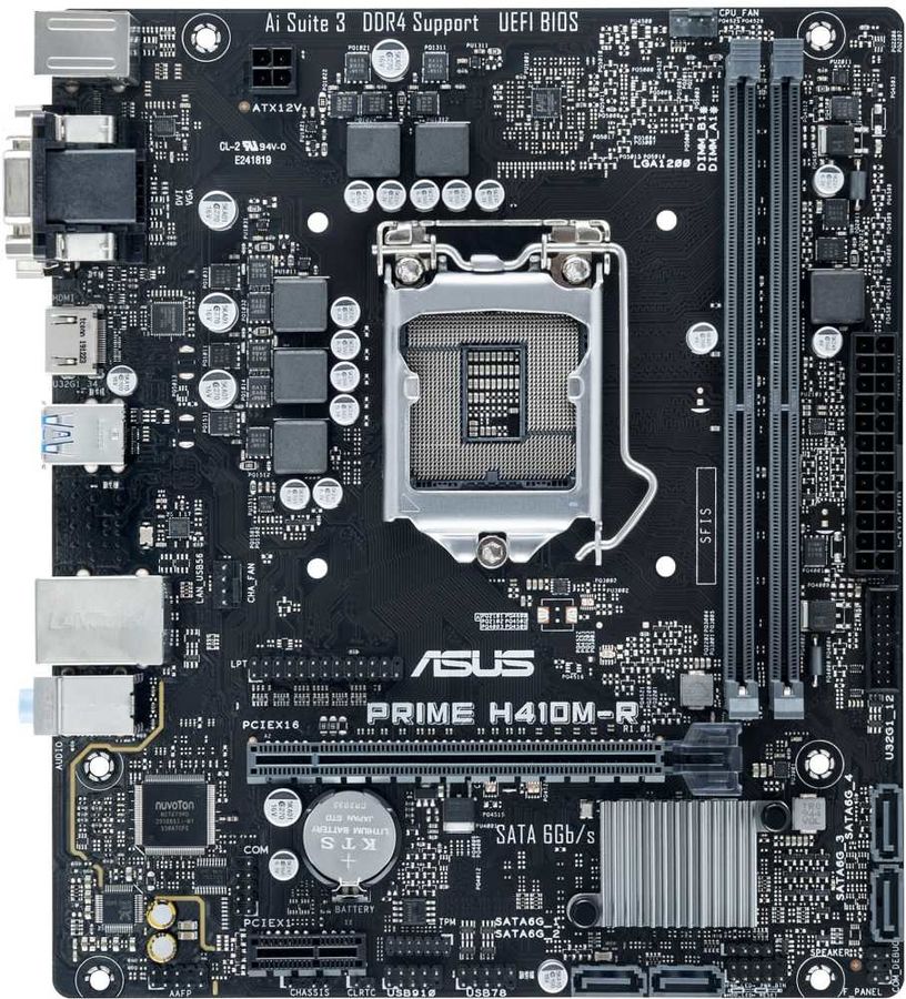 

Материнская плата ASUS PRIME H410M-R-SI, Socket1200, Intel H410, 2xDDR4, PCI-Ex16, 4SATA3, 7.1-ch, GLAN, 4USB 3.2, VGA, DVI, HDMI, mATX, Retail, PRIME H410M-R-SI
