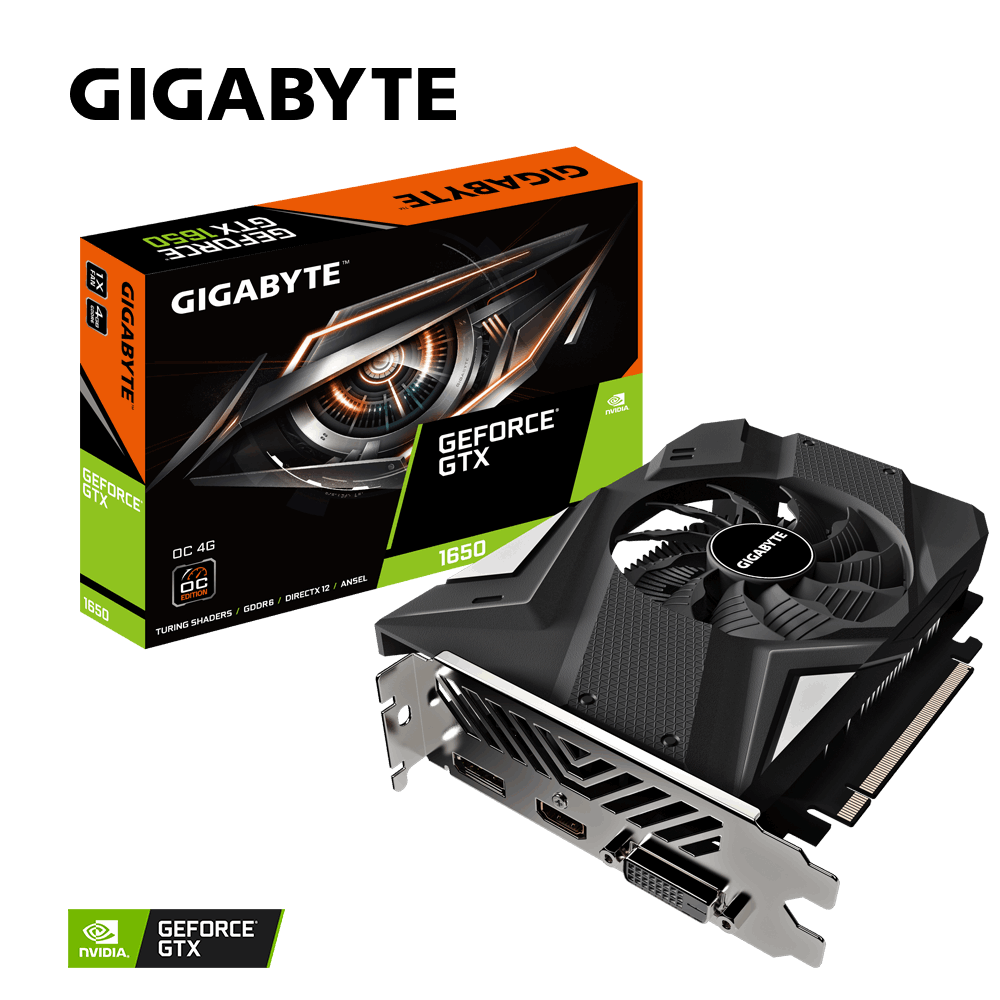Видеокарта GIGABYTE NVIDIA GeForce GTX 1650 OC, 4Gb DDR6