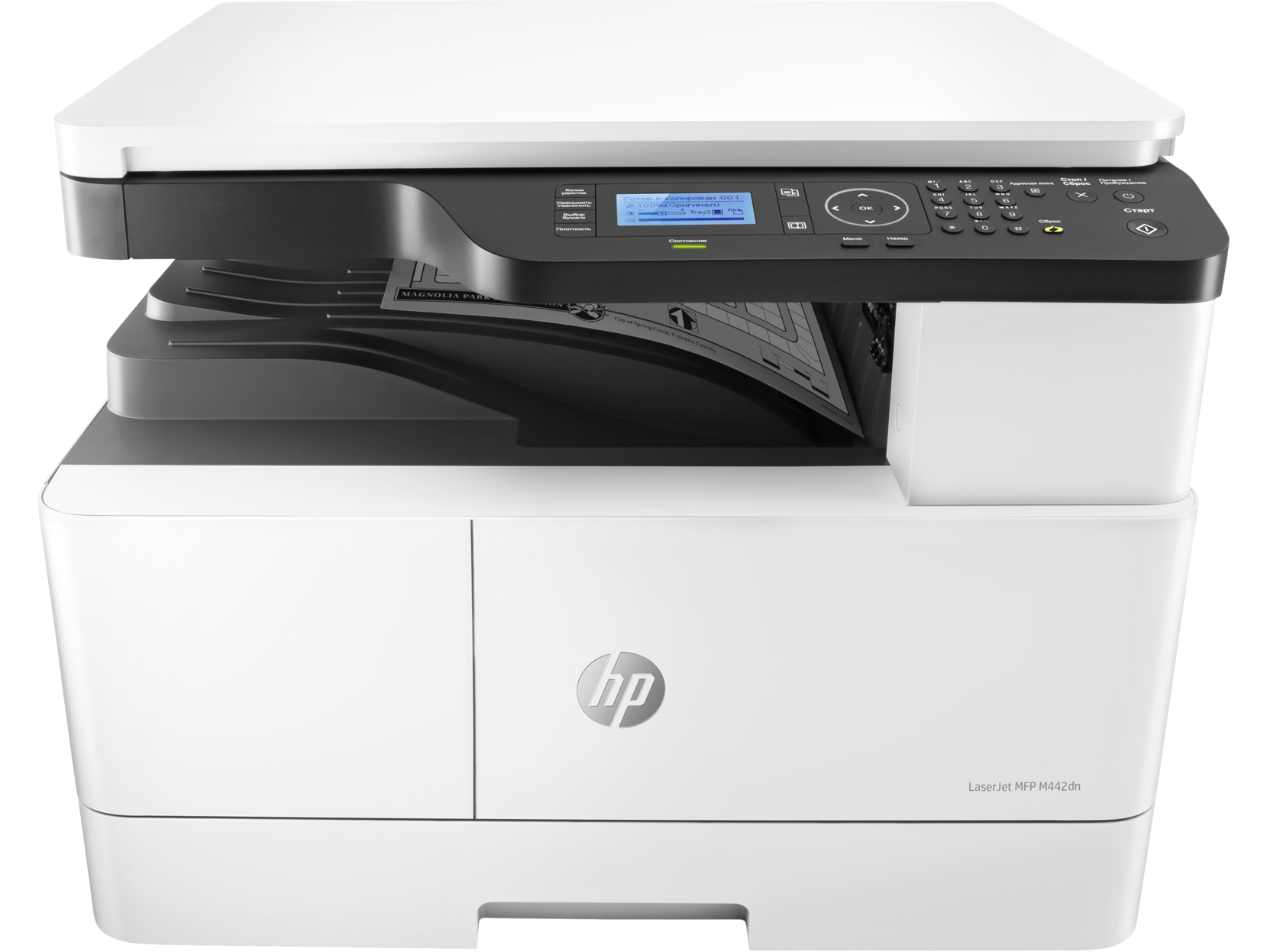 МФУ HP LaserJet M442dn, A3, ч/б, сетевой, USB