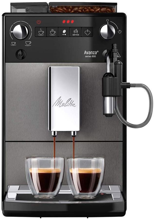 Кофемашина автоматическая Melitta Caffeo Avanza F270-100, зерновой, 1.5л, ручной капучинатор, металлические жернова, титановый, 1450Вт (22210)