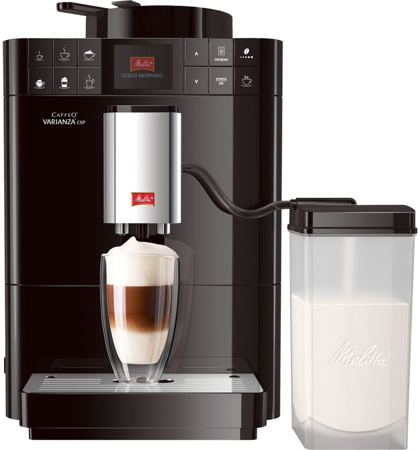 Кофемашина автоматическая Melitta Caffeo Varianza CSP F 570-102, зерновой, 1.2л, автоматический капучинатор, дисплей, черный/серебристый, 1450Вт (6708795), цвет черный/серебристый