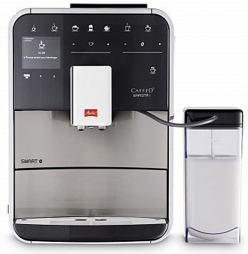 Кофемашина автоматическая Melitta Caffeo Barista T Smart F 840-100, зерновой / молотый, 1.8л, автоматический капучинатор, дисплей, управление со смартфона, черный/нержавеюща сталь, 1450Вт (21782), цвет черный/нержавеюща сталь