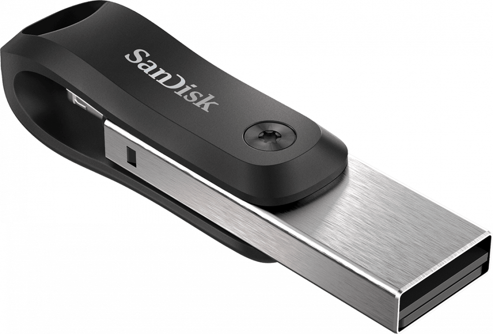 

Флешка 64Gb USB 3.0/Lightning Sandisk iXpand Go, черный/серебристый (SDIX60N-064G-GN6NN), iXpand Go