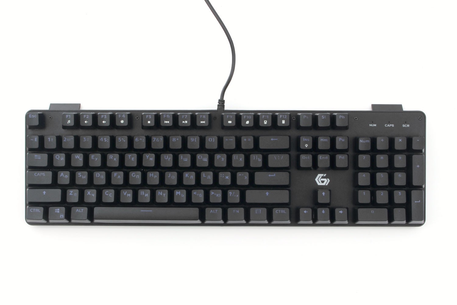 

Клавиатура проводная Gembird KB-G530L, механическая, Outemu Blue, подсветка, USB, черный, KB-G530L
