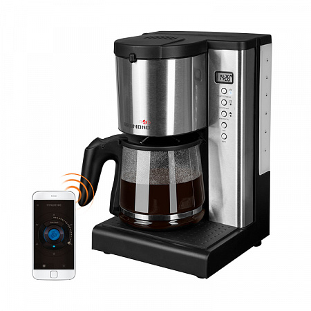 

Кофеварка капельная REDMOND SkyCoffee M1509S, 1 кВт, кофе молотый, 1.5 л/1.5 л, дисплей, черный/серебристый (RCM-M1509S), M1509S
